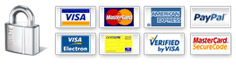 Visa - Mastercard - American Expres - Postpay - Paypal - Visa Electron - Verified by Visa - Mastercard secure code